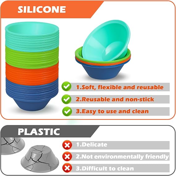 Webake 36 Pcs Platinum Silicone Puto Molder Filipino Medium-Size, 2.75 Reusable Kutsinta Molder for Steamer, Plastic Replacement Baking Cup, BPA-Free and Non-Stick, Great for Bite-Size Muffin, Tart