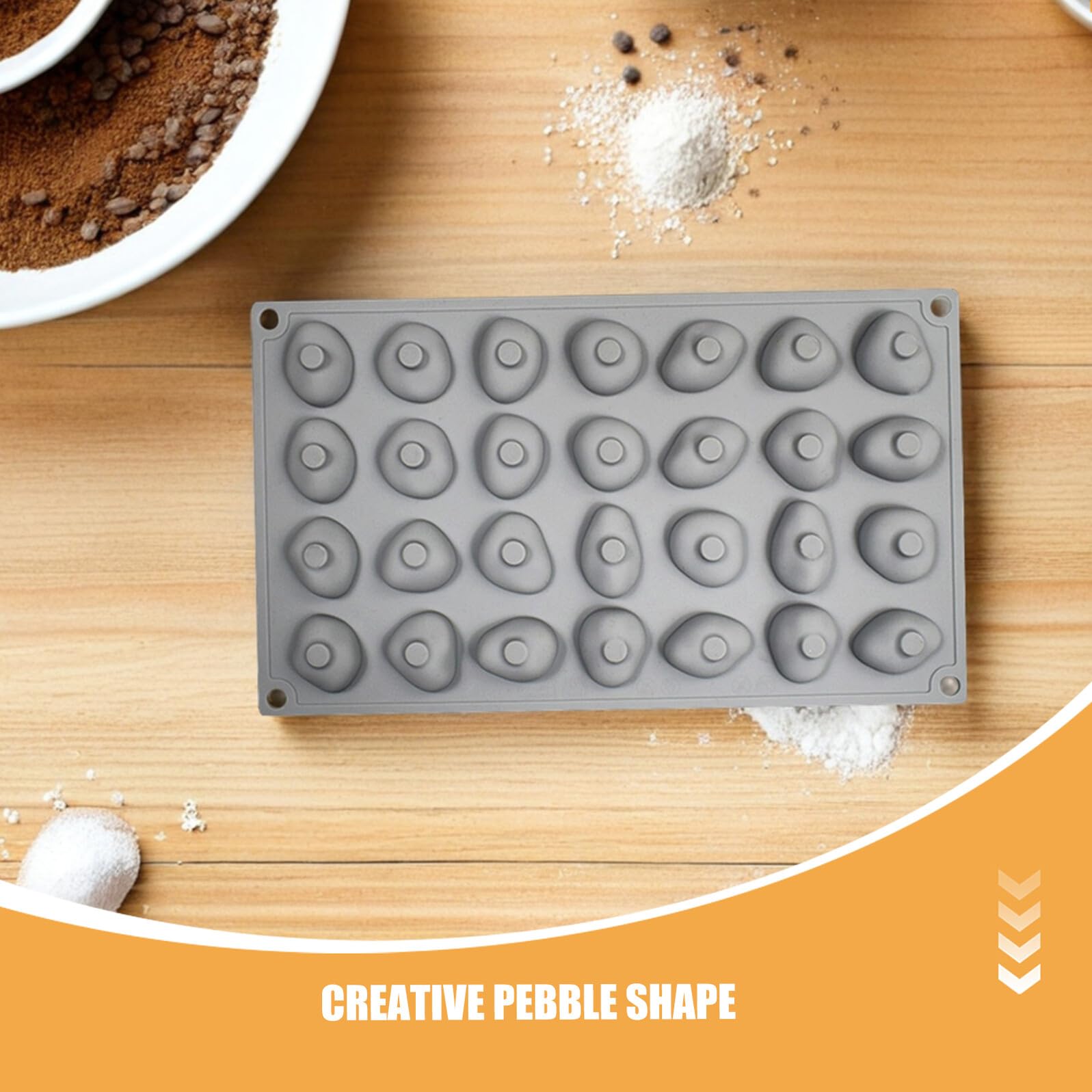 Hemobllo 2pezzi Stampo in Silicone per Ciottoli Cavità Forme di Pietra per Cioccolatini Mousse al Cioccolato Caramelle e Fondente Antiaderente Facile da Pulire e Trasportare