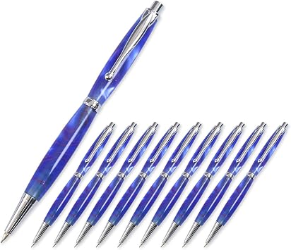 Legacy Woodturning, Fancy Pencil Kit - Chrome, 10 Pack, Woodworking Project Kit