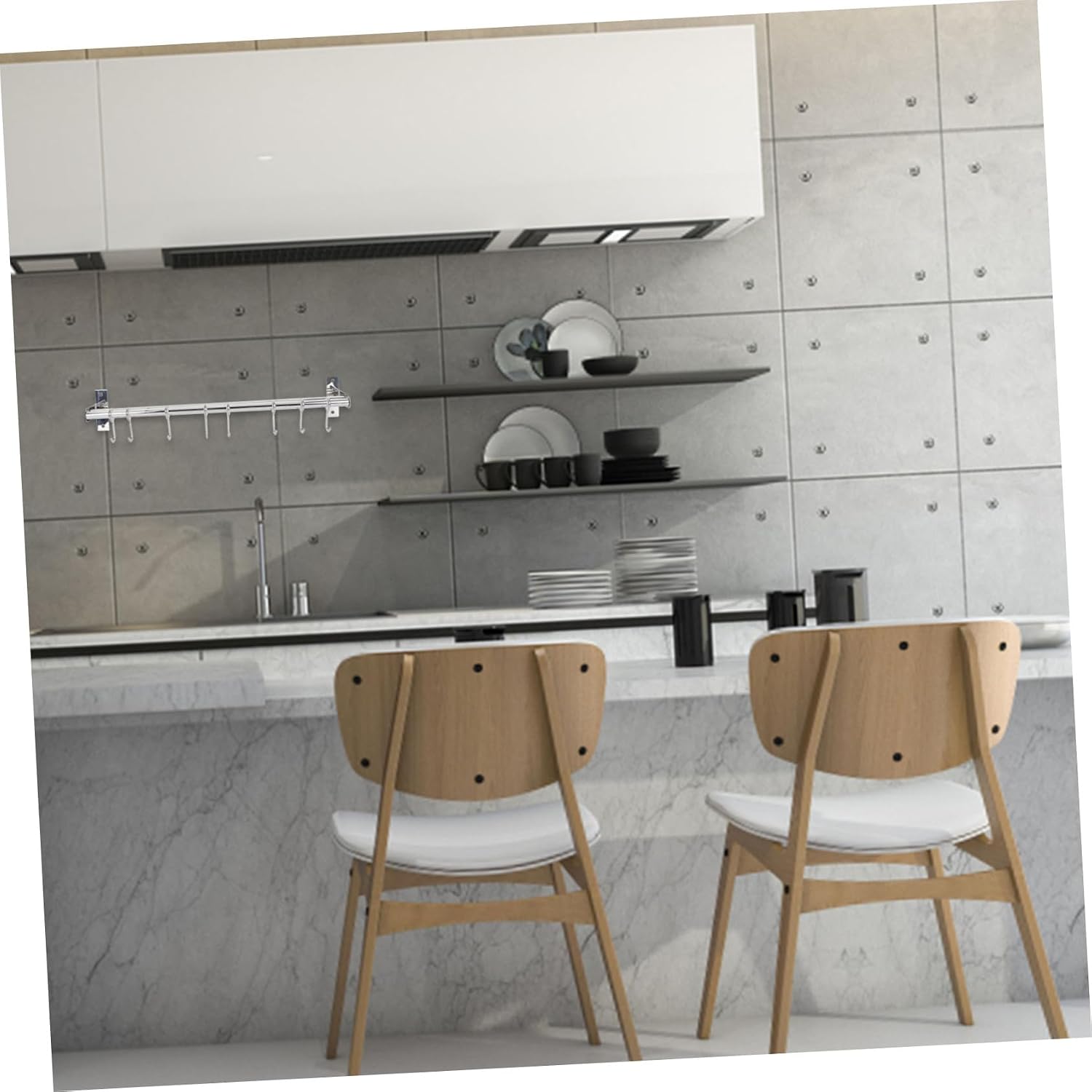 DECHOUS Utensil Hanger Wall Mounted Kitchen Rack with Hooks and Modern Design for Home Storage for Organizing Utensils and Keeping Your Kitchen