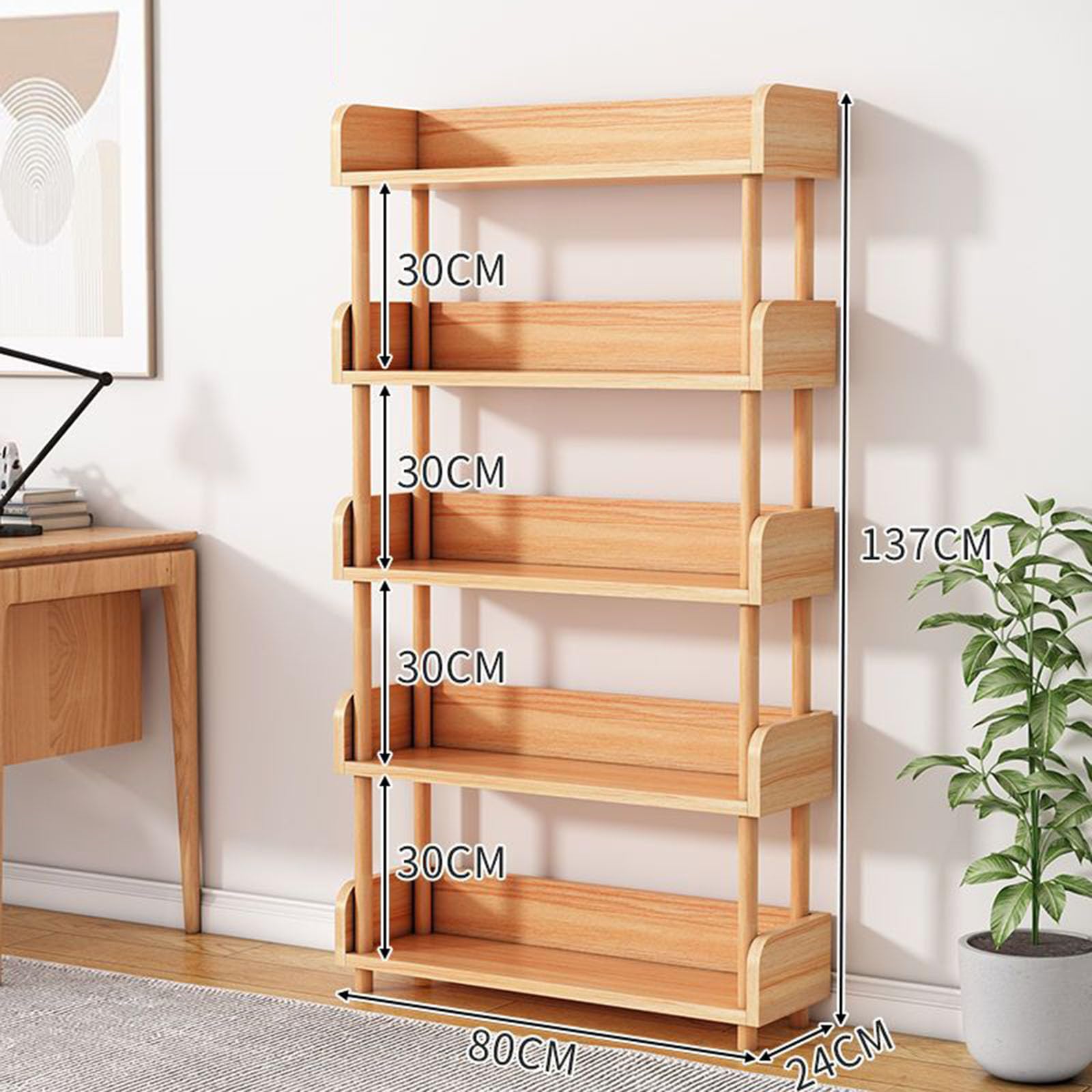 Amazon｜オープンシェルフ 木製 収納ラック 本棚 キッチンラック