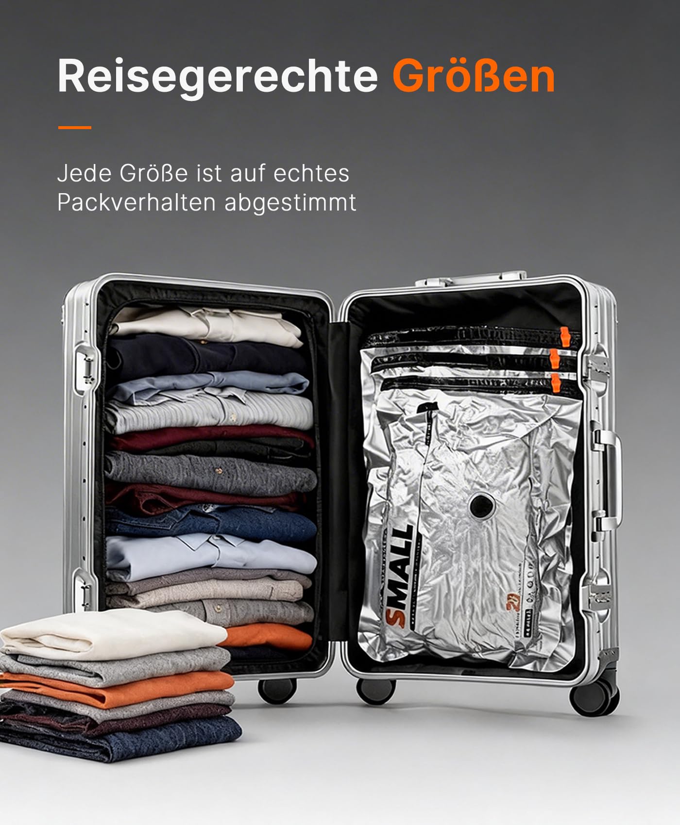 Vacbird 10 Stück Vakuumbeutel für Kleidung mit wiederaufladbarer elektrischer USB-Pumpe, 5x 54x74x12cm und 5x 61x84x12cm – platzsparende Vakuumierbeutel für Reisen und Kofferorganisation