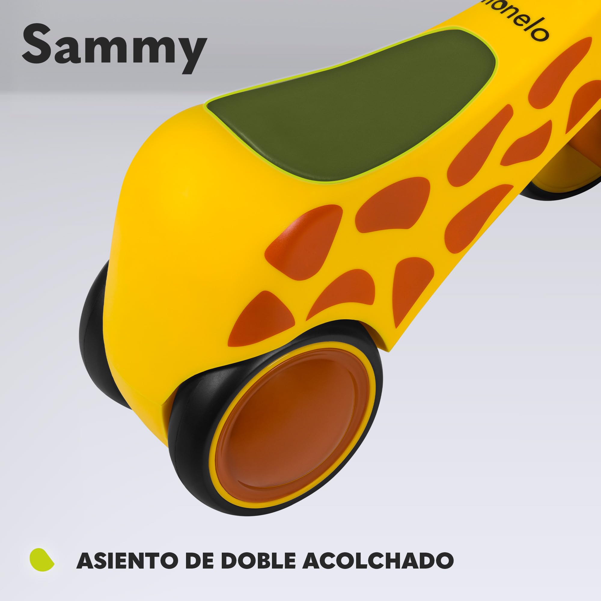 LIONELO Sammy Correpasillos Infantil de 1 a 3 años, Correpasillos de 4 Ruedas hasta 25 kg, Asas Antideslizantes con Luz, 3 Diseños de Asiento Ergonómico, para Niños y Niñas (Yellow)
