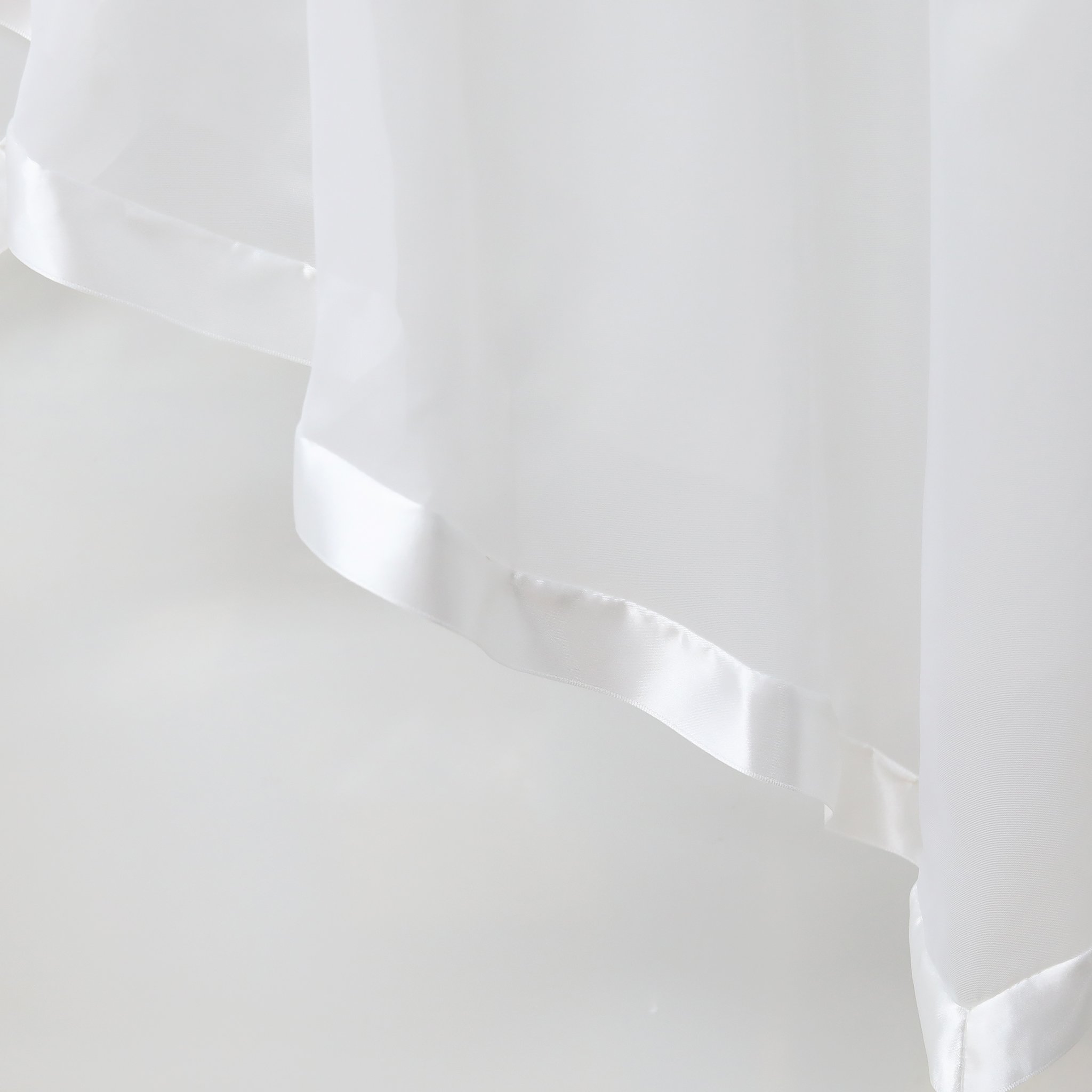 ESLIR Scheibengardine mit Kräuselband Gardinen Küche Voile Weiß 120x450 | Bistrogardinen, Transparent, Stores Vorhänge mit Satinband, 1 Stück, Fenstergardinen modern, Wohnzimmer, Küchengardinen