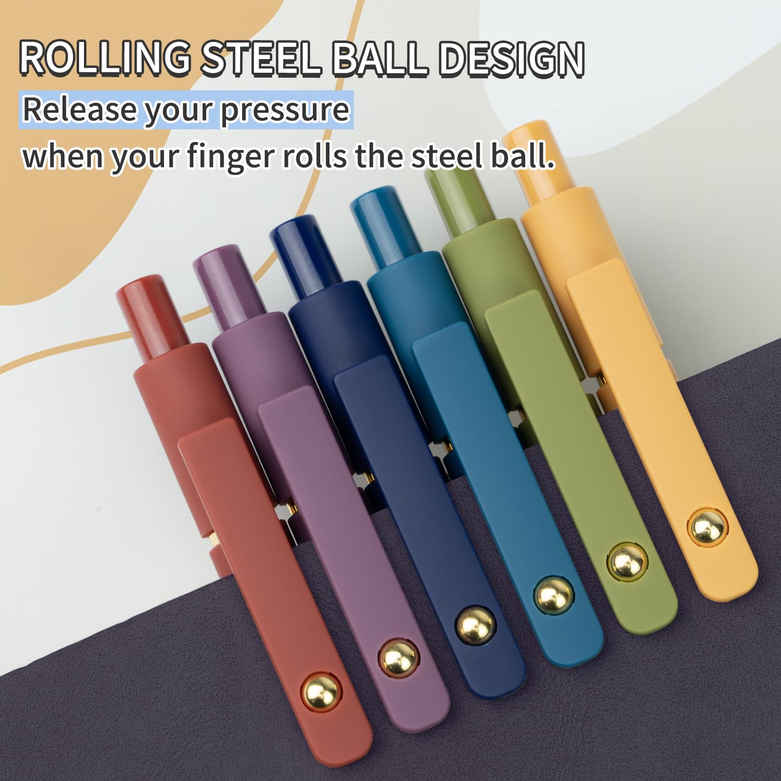 YOXMJDB 6 bolígrafos de gel, bolígrafos de tinta negra de 0.5 mm, punta fina, suave, bonitos bolígrafos japoneses para diario y toma de notas, regalos para mujeres y hombres, 6 piezas de oro vintage