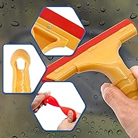 Vista 3 de Escobilla de escobilla de escobilla de ducha, 1 escobilla de goma amarilla para parabrisas de automóvil, espejo de baño, puerta de vidrio