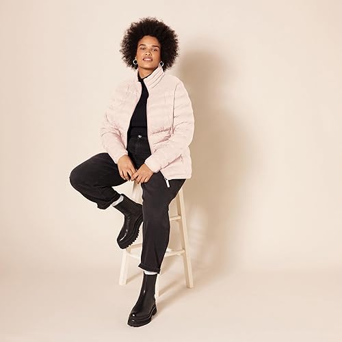 Miniatura 93 de Yaxa Essentials - Chaqueta acolchada, ligera, de manga larga, resistente al agua y plegable, para mujer (disponible en tallas extragrandes)