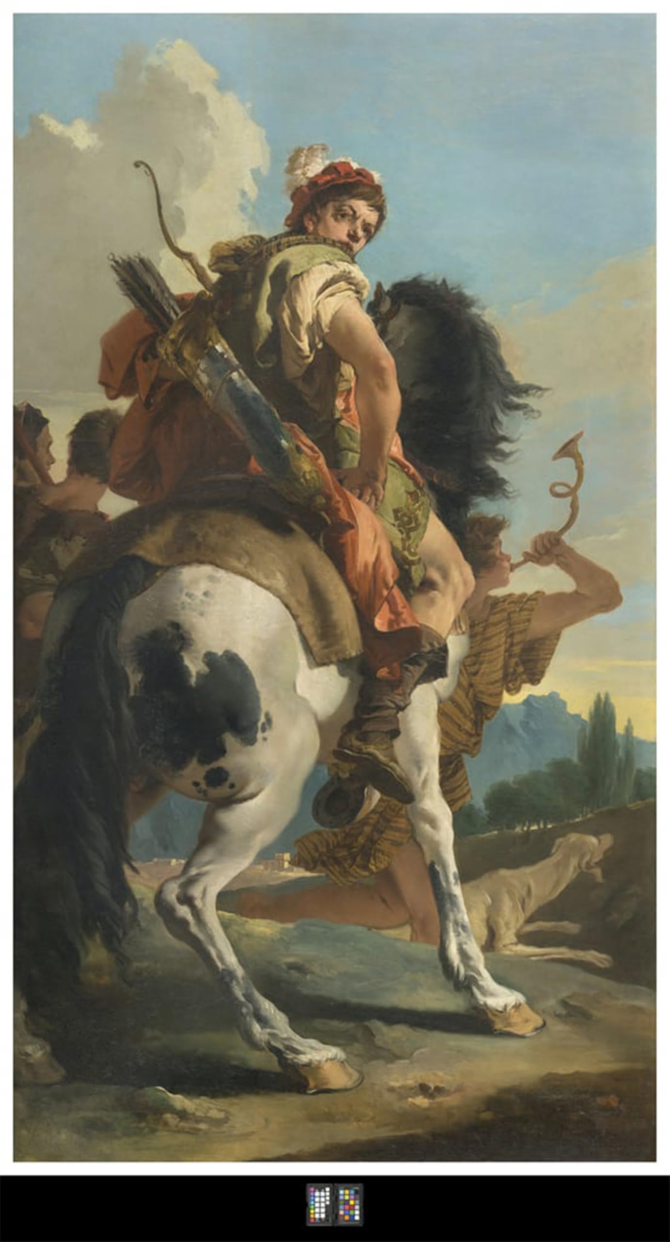 SERENDIPITP Retro Picture Poster Wall Art Pictures Painting Hunter on Horseback by Battista Tiepolo Wall Art Canvas Print for Wall Decor 60x90cm