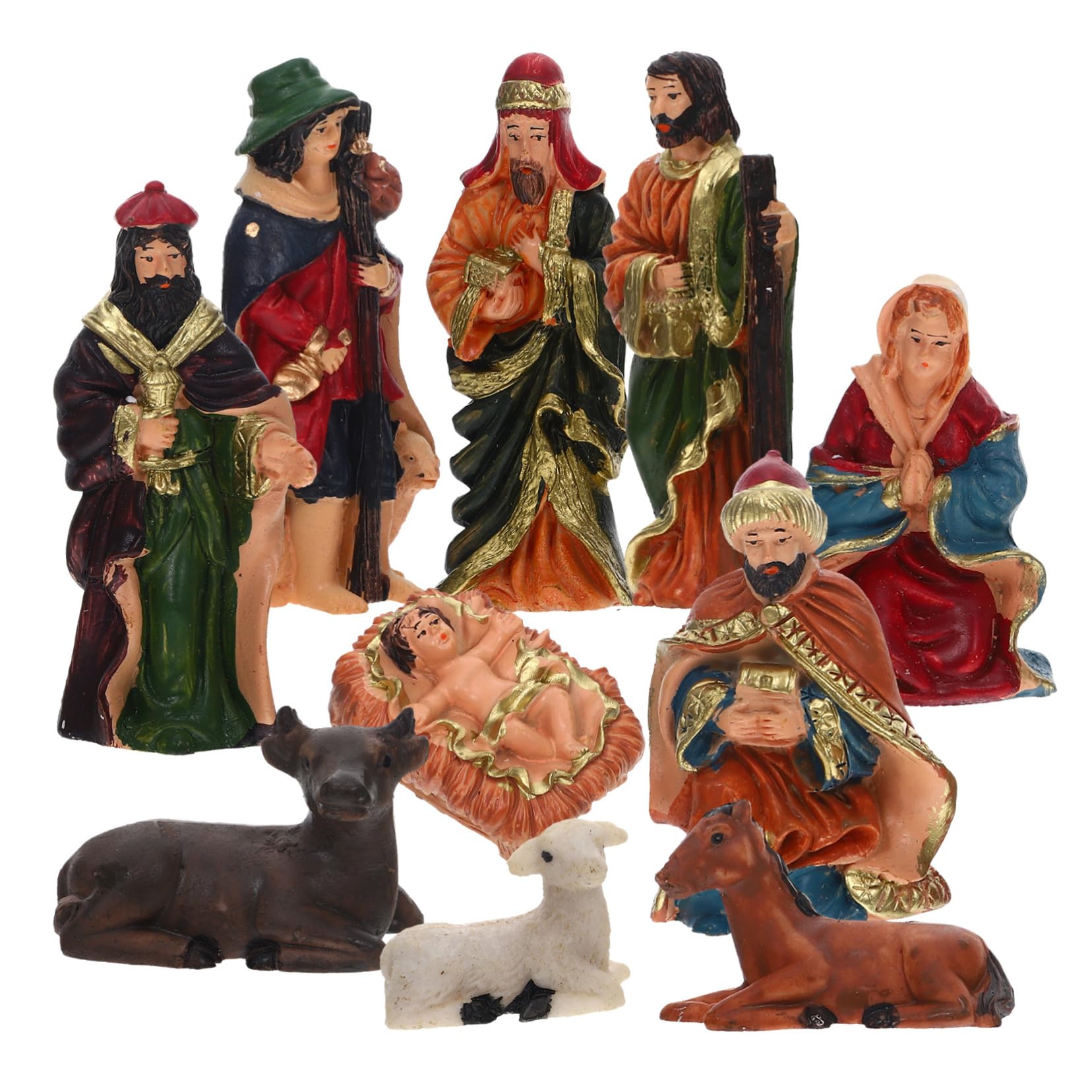 Figuras Natividad Conjunto De Resina Decoración Navideña para Portal De Belén Incluye Personaje De Jesús