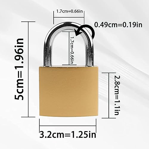 Miniatura 15 de Paquete de 2 candados pequeños con 3 llaves (con llave), candado de casillero de 1.18 pulgadas, cerradura con candado de llave para cobertizos, 2
