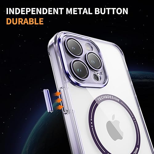 Miniatura 2 de Funda para iPhone 15 Pro con protector de pantalla compatible con MagSafe Diseño transparente magnético Anti amarillamiento Antideslizante Bonita
