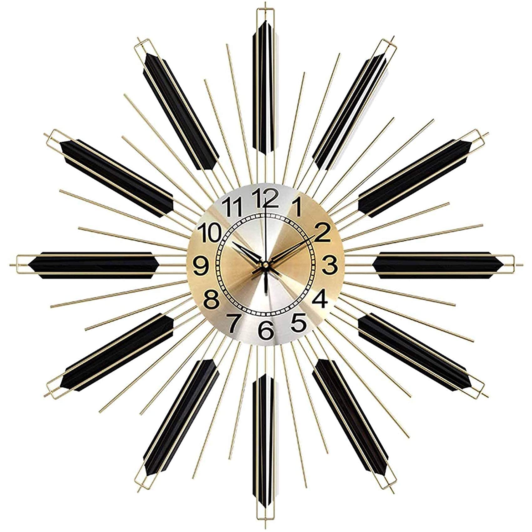 Horloge Murale 3D en Métal pour Salon, Cuisine, Bureau Et École - Décoration Artistique À Quartz Silencieux, Design Moderne, sans Tic-Tac, Décoration Élégante pour La Mai,