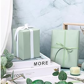RUSPEPA Sage Green Wrapping Paper Solid Color - Mini Roll - for Christmas, Wedding, Birthday, Shower, Congrats, and Holiday - 17 Inches X 32.8 Feet