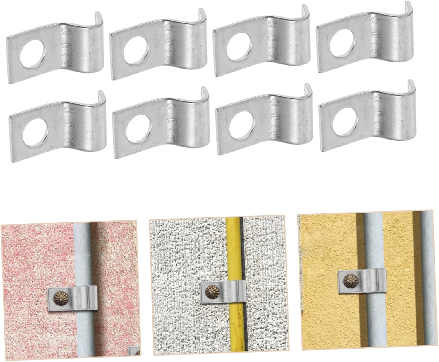 SOLUSTRE 100pcs Iron Single-side Water Pipe Clips Pipe Clamp Cable Wire Screw Clamp for Wall Mounting