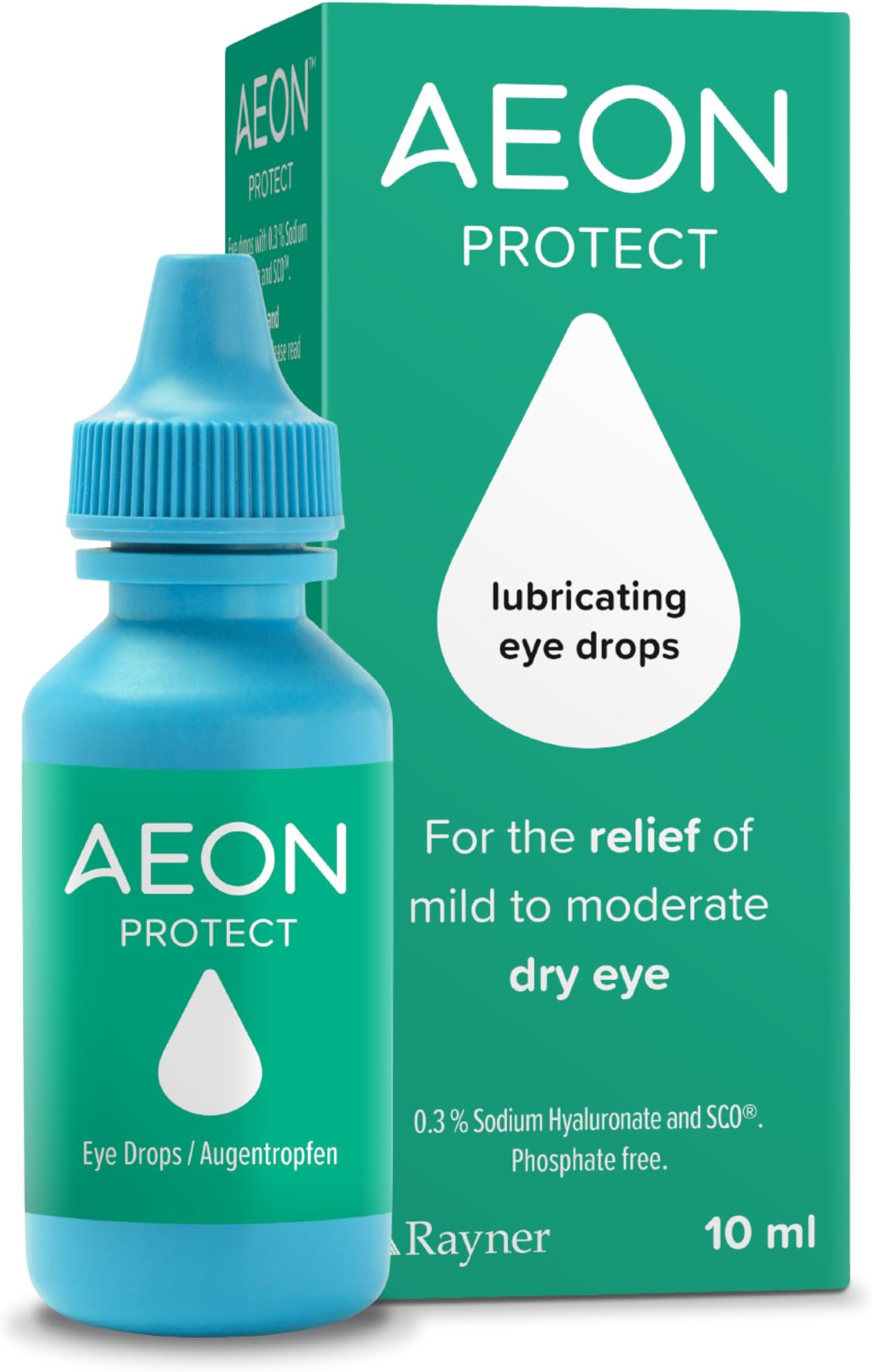 Rayner AEON Protect - Eye Drops for Mild to Moderate Dry Eye - Contact Lens Friendly, 10ml