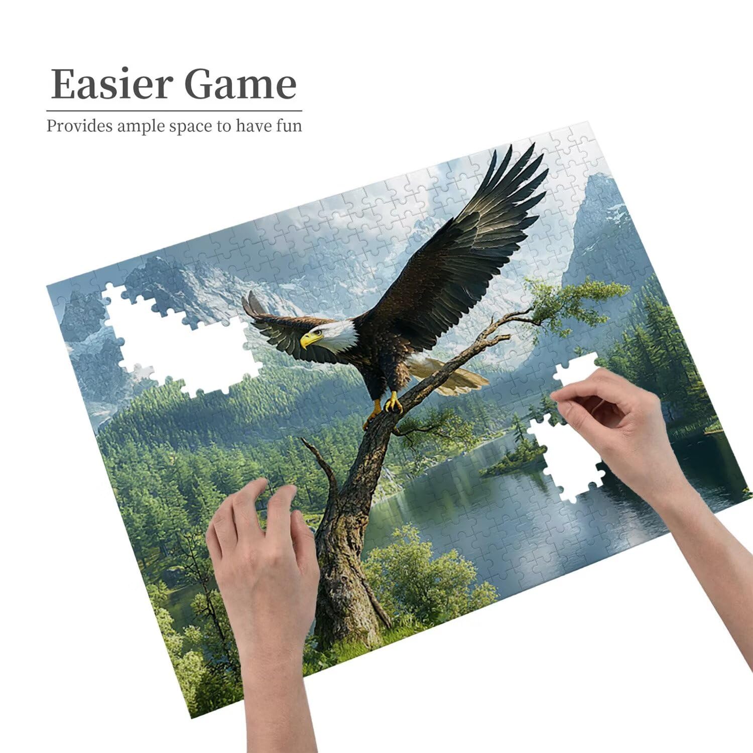 Drewniane puzzle dla dorosłych 1500 sztuk | Widok orła | Zabawki edukacyjne | Puzzle dla dorosłych i dekoracje rodzinne | Rozmiar 87 x 57 cm | Prezent dla dorosłych | Prezenty świąteczne (rozmiar