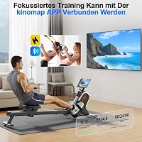 CHAOKE Mágneses Evezőgép Otthoni Edzéshez - 16 Ellenállási Szint, Dupla Sín, LCD Kijelző, App Kompatibilis, 160kg Teherbírás 3