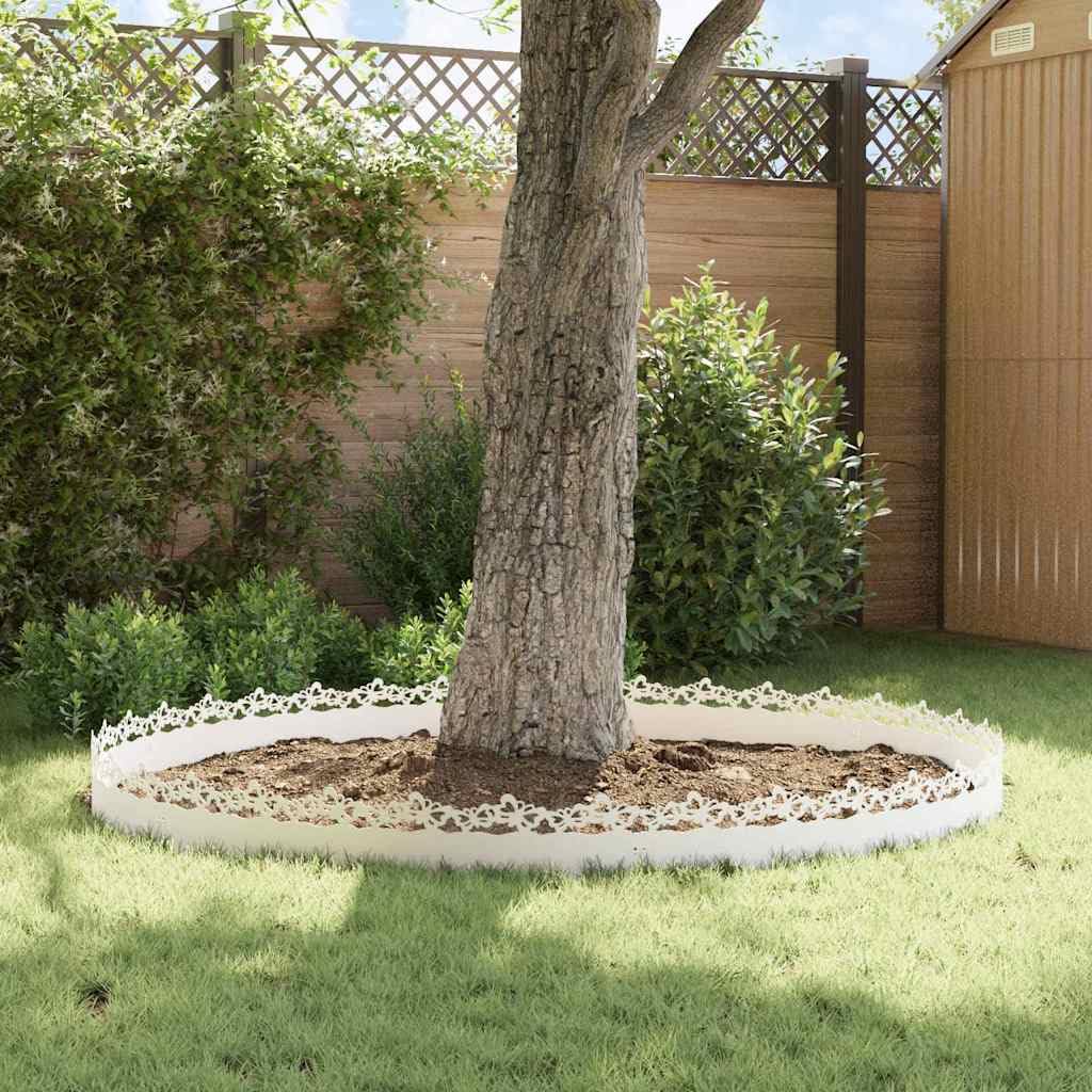 Bordure de pelouse 10 pièces 103 x 0,05 x 22 cm Acier Blanc