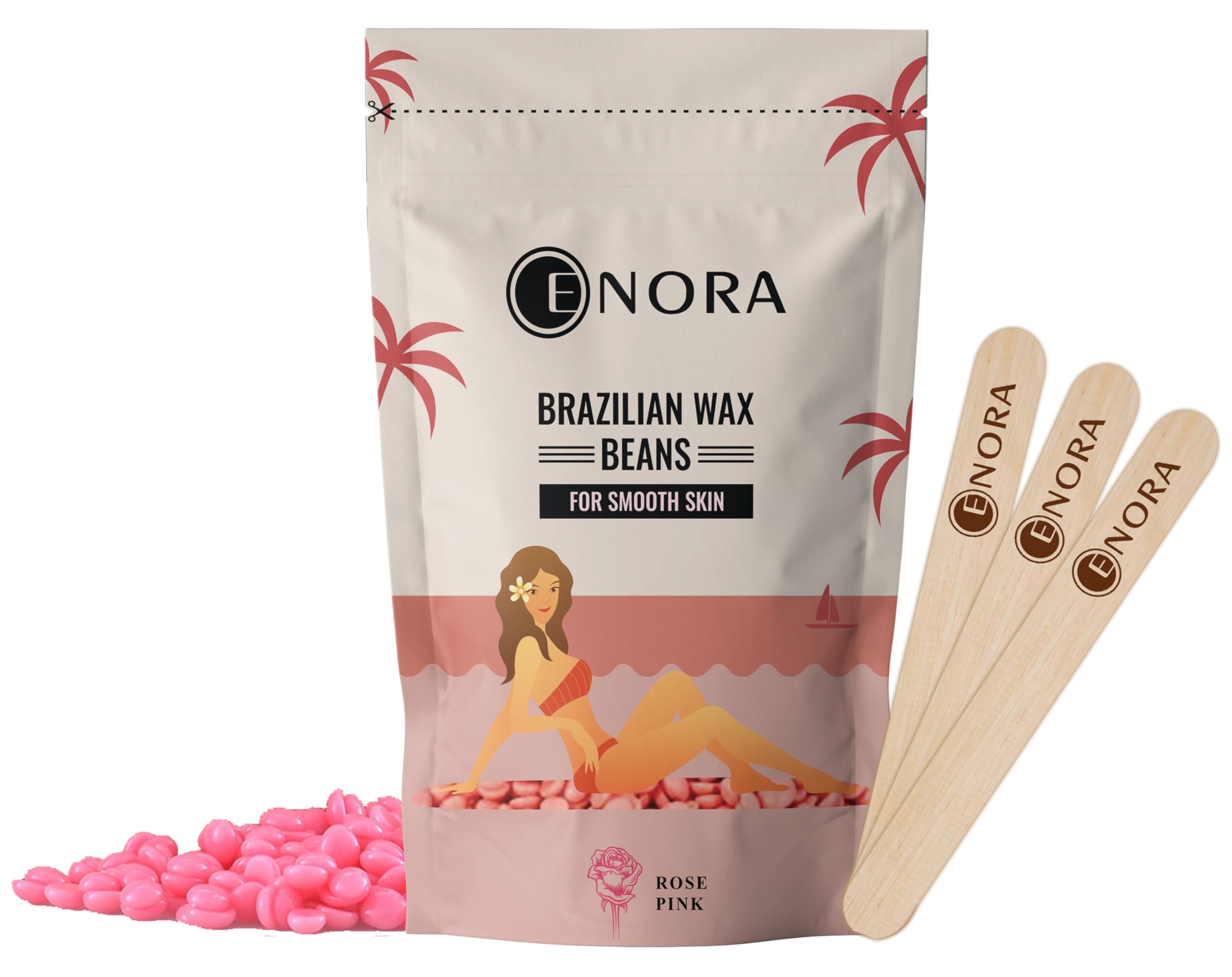ENORA Hair Removal Wax Beans for Face, Under Arm, Legs with Wooden Applicator (100 Gram, ROSE PINK) (B09RQV54DJ) Amazon Price History, Amazon Price Tracker