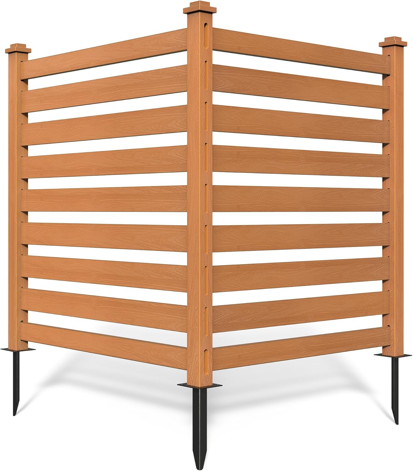 DWVO 2-Panel Air Conditioner Fence 31 X 45 Privacy Fence for Trash Cans, Pool Equipment, Air Conditioning Units, Teak