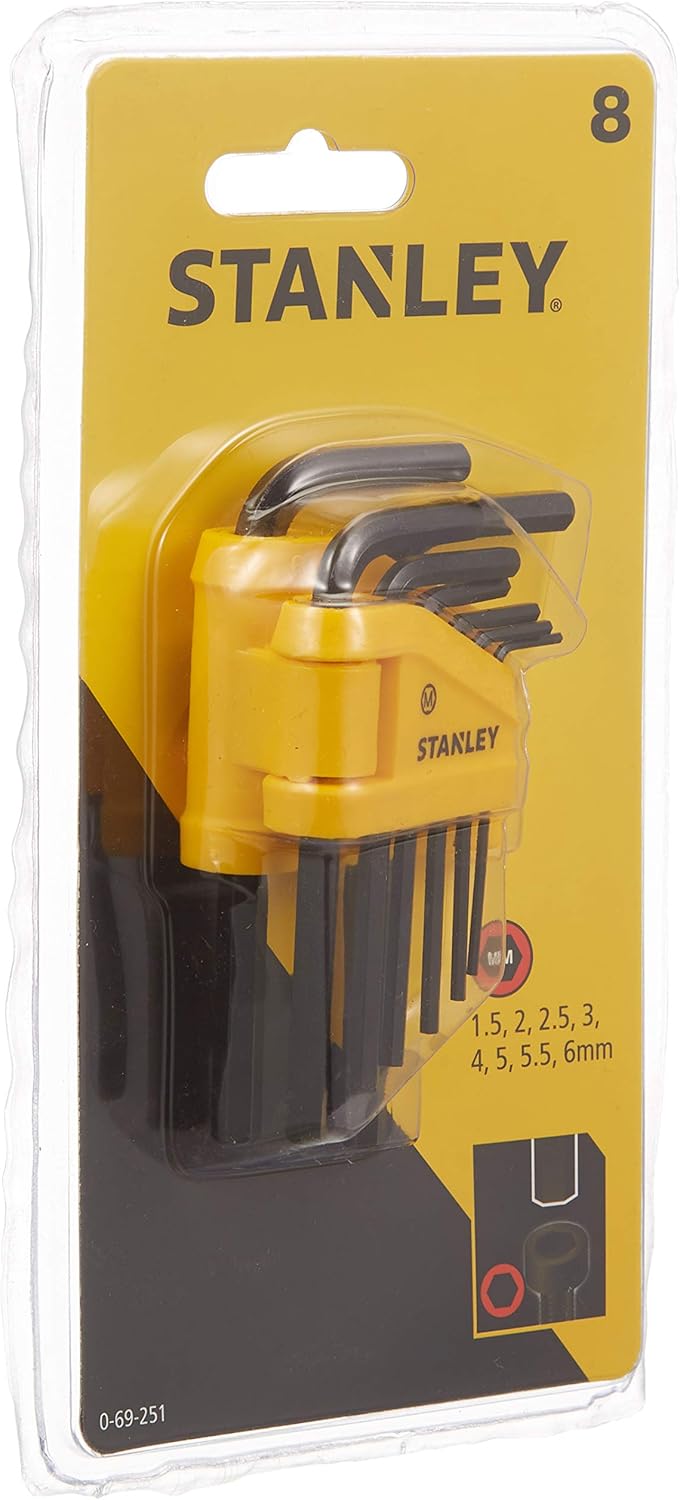 Stanley 0-69-251 Folding Key-Set (8-piece), Silver