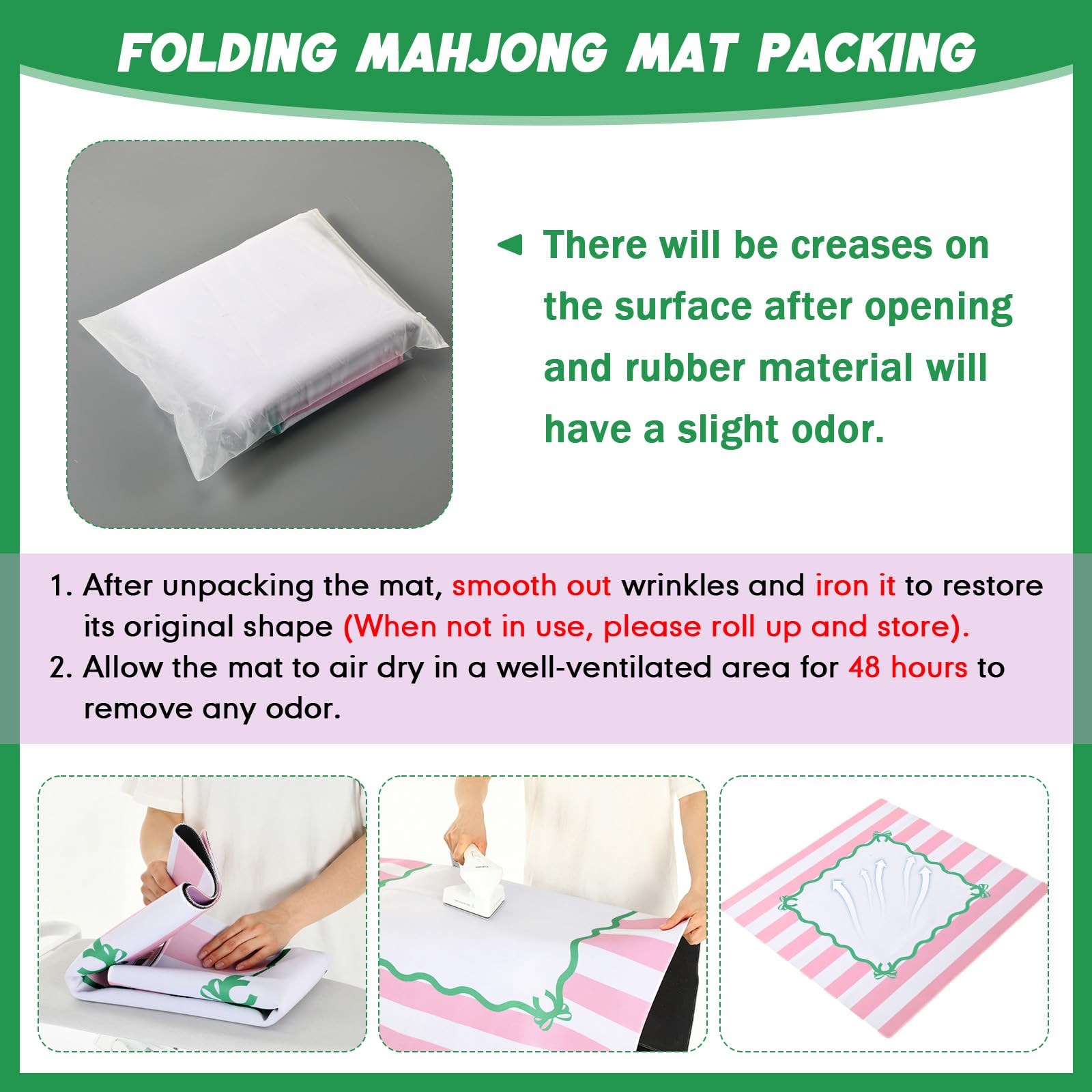 Dunzy Tapete Mahjong de 33 x 33 pulgadas con bolsa de transporte antideslizante para reducción de ruido, tapete de goma para juegos de mesa Mahjong, accesorios de regalo para juegos de mesa de póquer