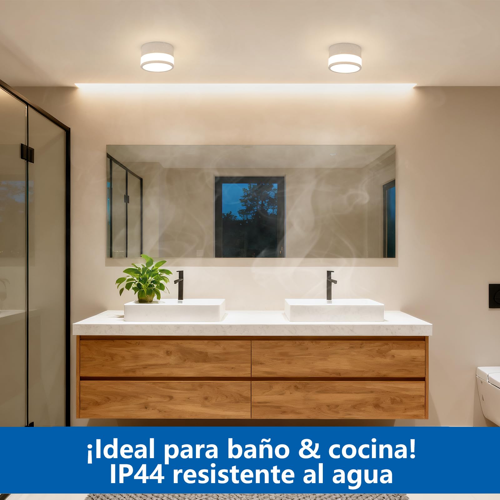 ZIZZLER Focos Blanco Superficie Salon Bano, Aplique Techo Led Cilindrico, IP44 Foco Interior Pasillo Techo Pequeno, 12W Ojo De Buey Led Superficie, Holofote, 10cm Surface Mounted Spotlight
