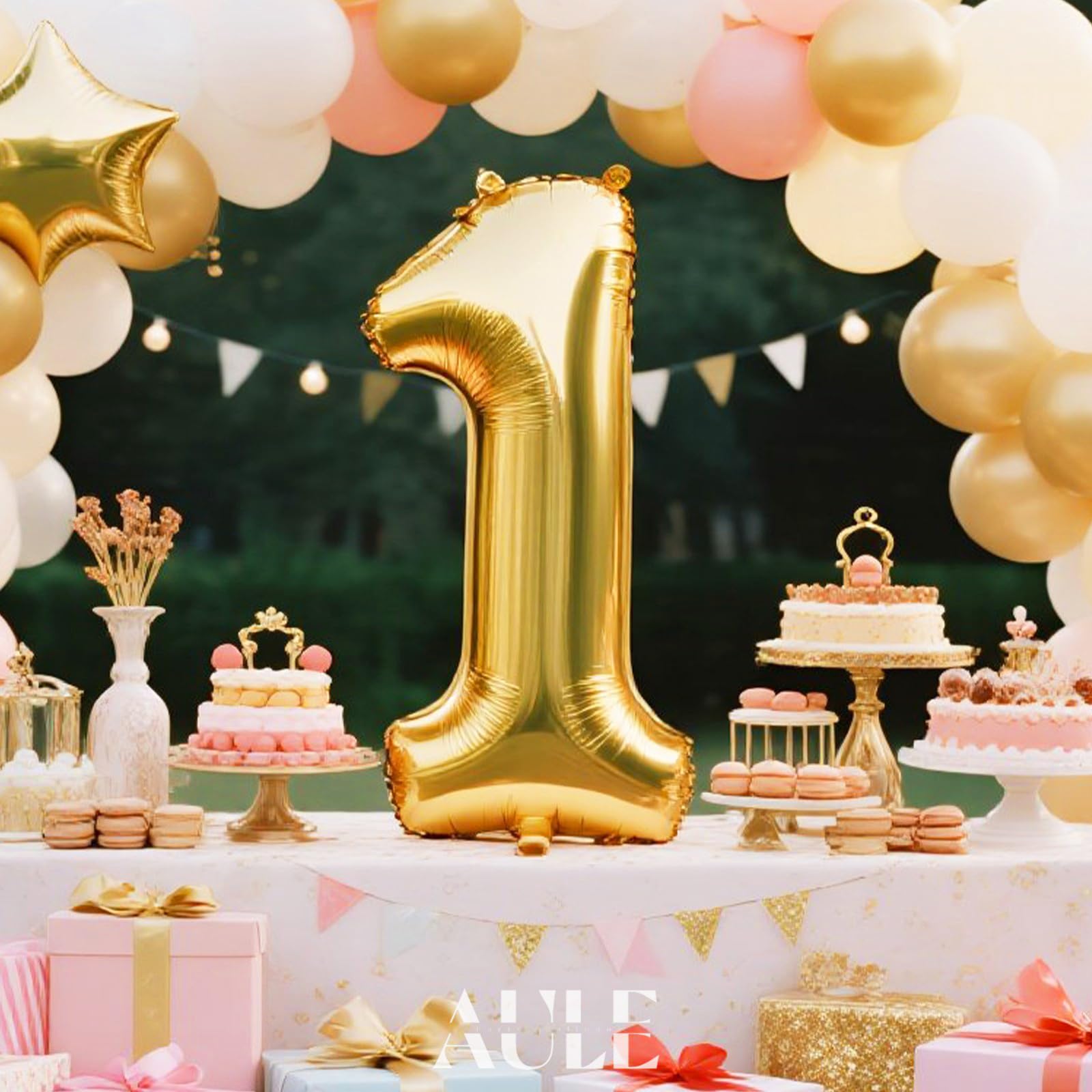 Chiffre Anniversaire Geant 1 Or: 40 Pouces 101 Cm Ballon Géant Doré Numero 1 An à Hélium Garçon Fille Ballons De Baudruche Mylar Décoration Pour Mariage Anniversaire
