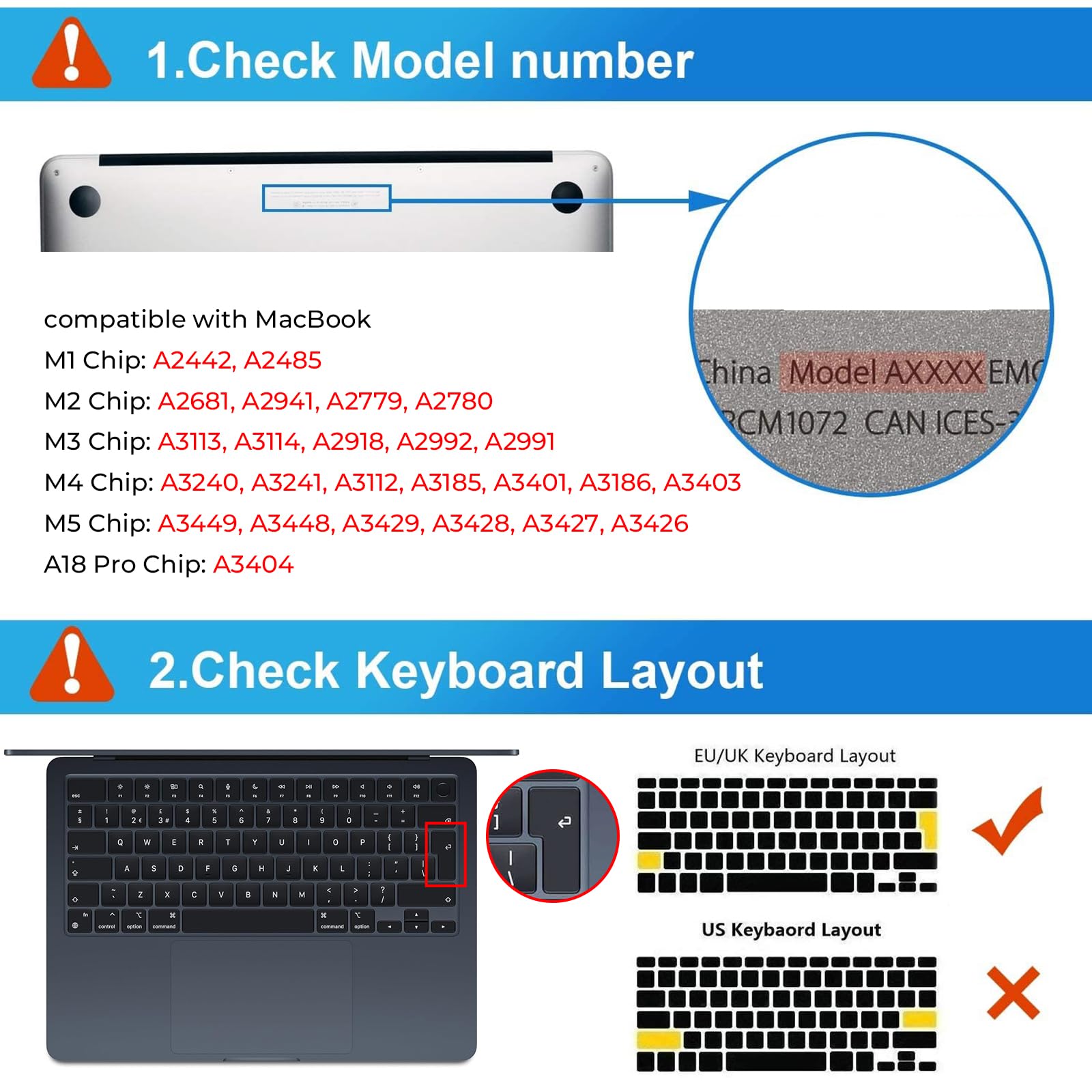 EooCoo Cubierta del Teclado Compatible con MacBook Neo 2026, MacBook Air M5 M4 M3 M2 13.6"/15" 2026-2022, MacBook Pro M5 M4 M3 M2 M1 Pro/MAX 14"/16" 2026-2021, Español Diseño Layout EU - TPU Claro