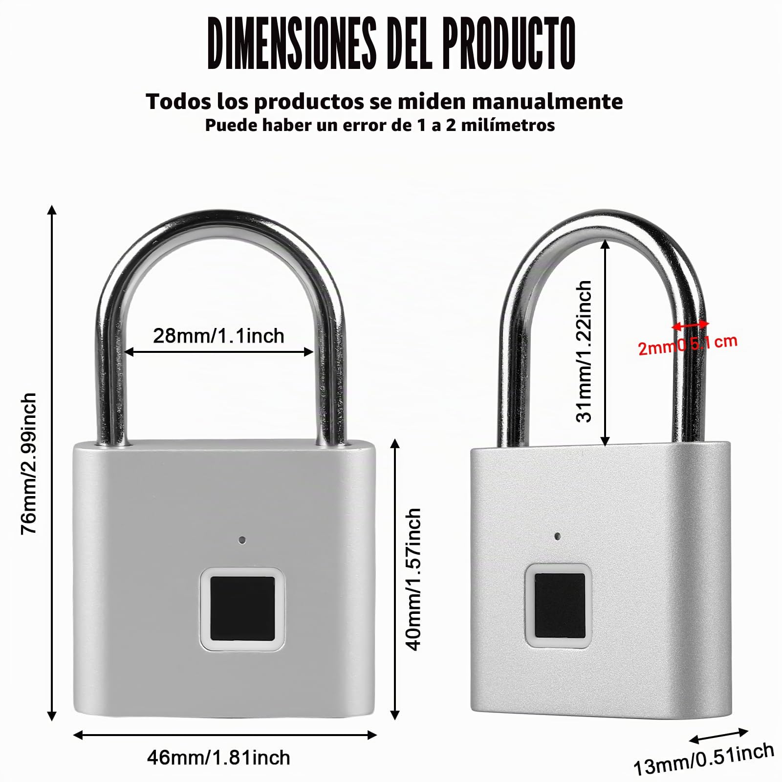 Candado de huellas dactilares con huella dactilar, resistente a la intemperie, bloqueo de huella digital de carga USB, candado con huella dactilar para gimnasio, equipaje, almacenes, taquilla