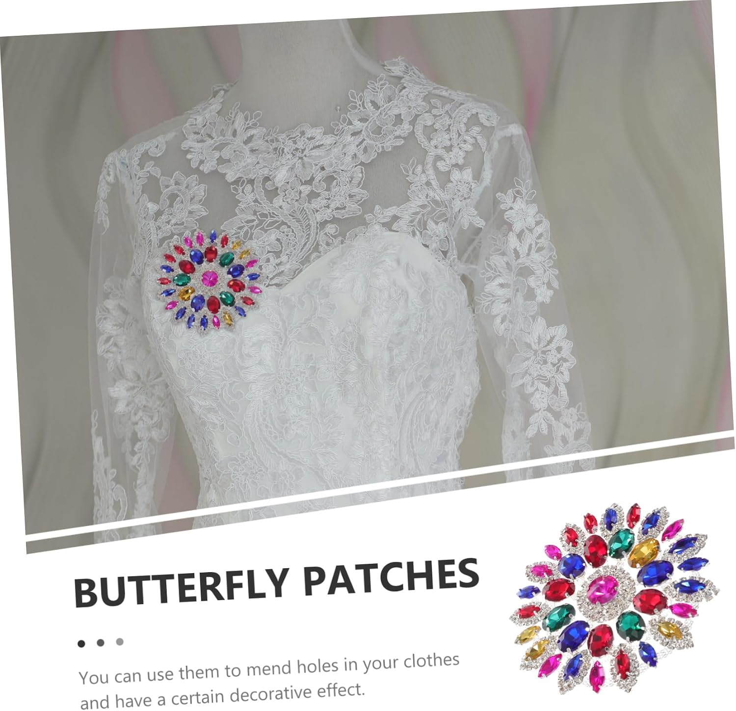 Rhinestone Round Flower Ornament for DIY Clothing Accessories