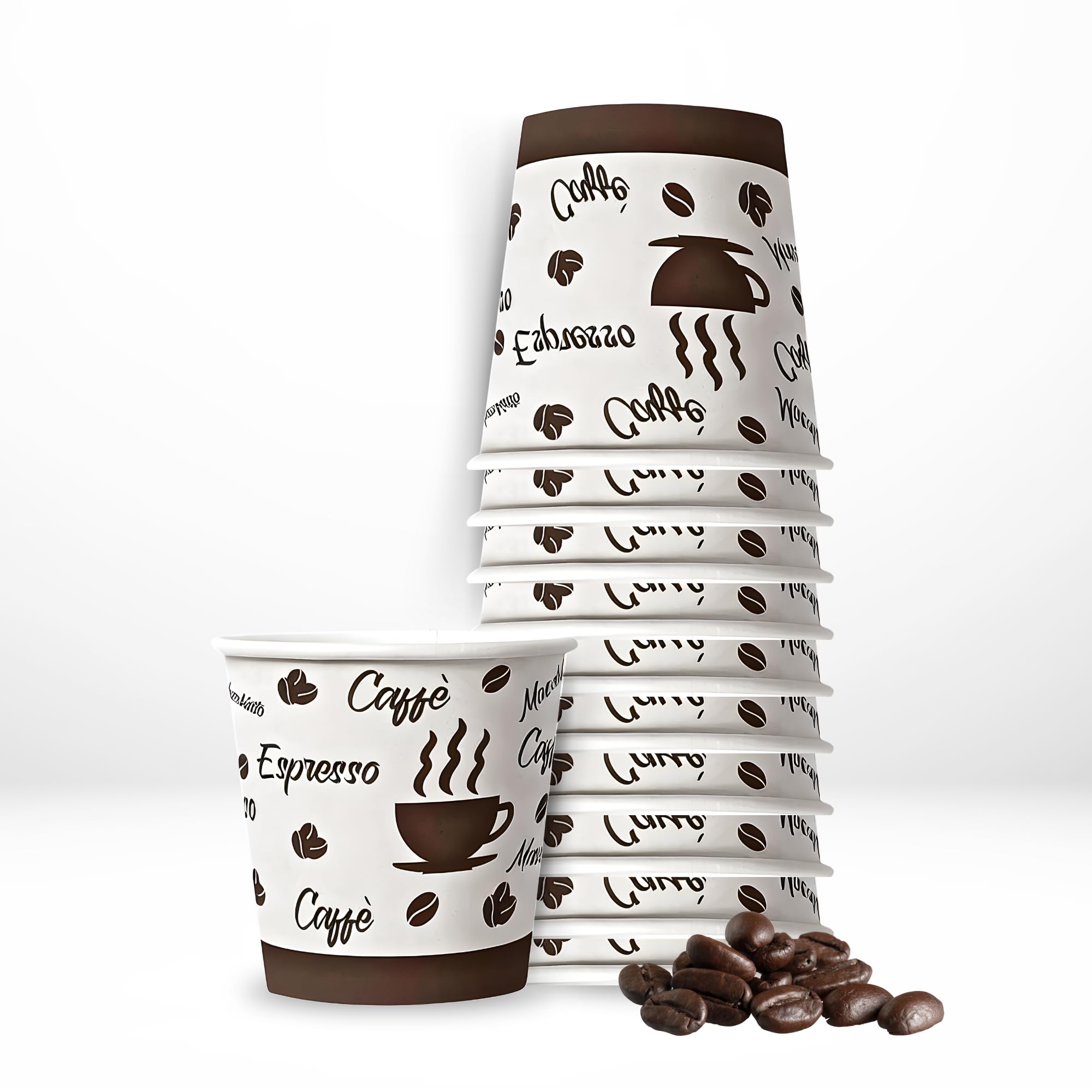 Perla - 500 Bicchierini Caffe Carta 75ml - Bicchieri Caffè Monouso Biodegradabili - Bicchierini da Caffè Usa e Getta Ecosostenibili per Bevande Calde