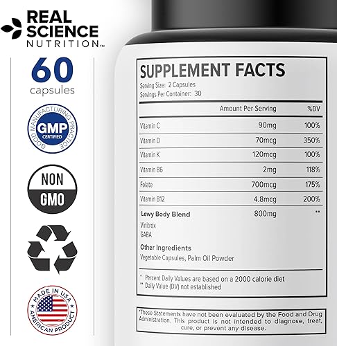 Miniatura 9 de Real Science Nutrition Ofrece Lew-X - Un suplemento nutricional formulado para el alivio del cuerpo de Lewy para apoyar la memoria y la claridad, la