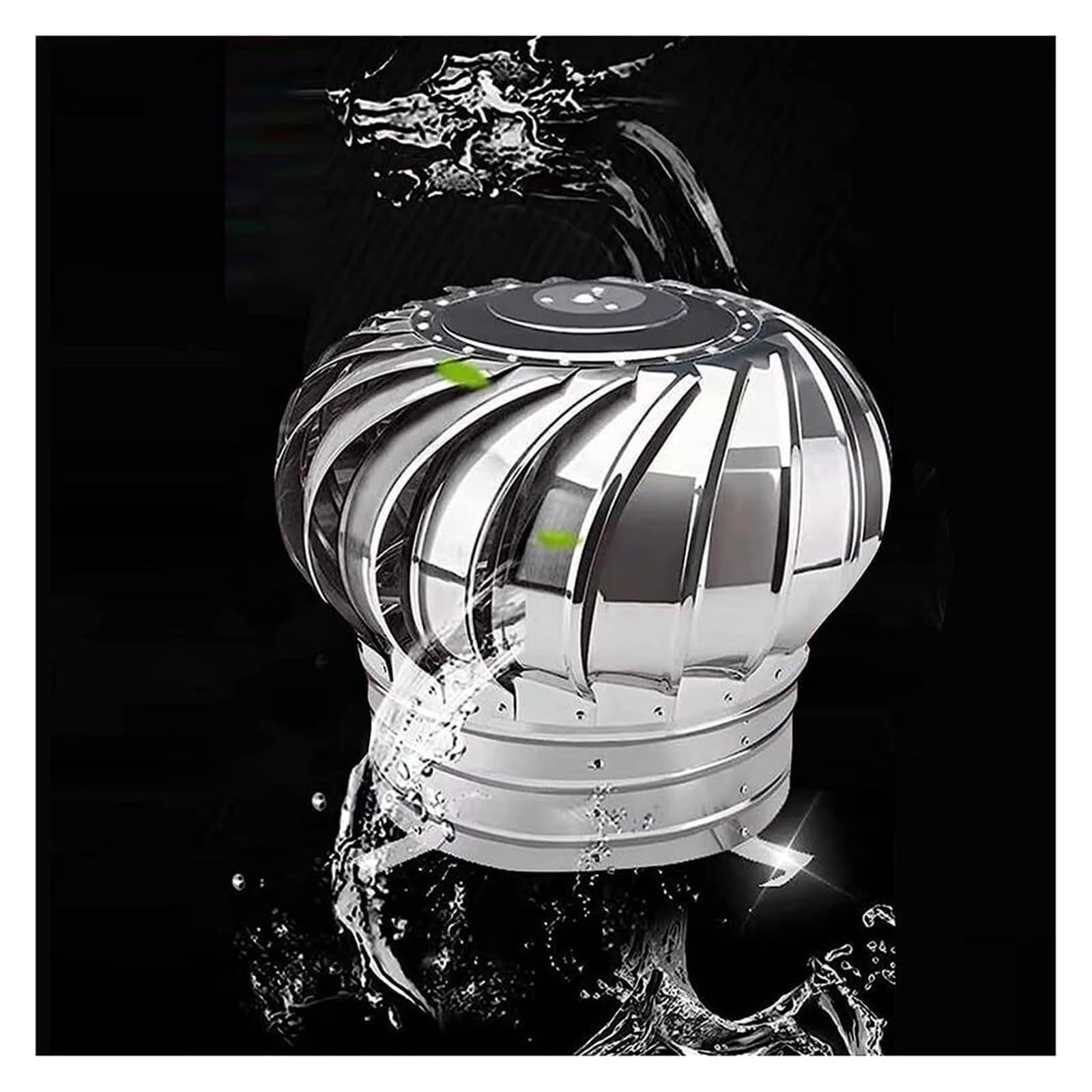 Cgjdfjhe One Color Unpowered Wind Cap, Roof Vents Rotating Wind Turbine, Stainless Steel Ventilator Cap, Round Chimney Vent Cover For Houses Farm Attic(100Mm/3.9In)