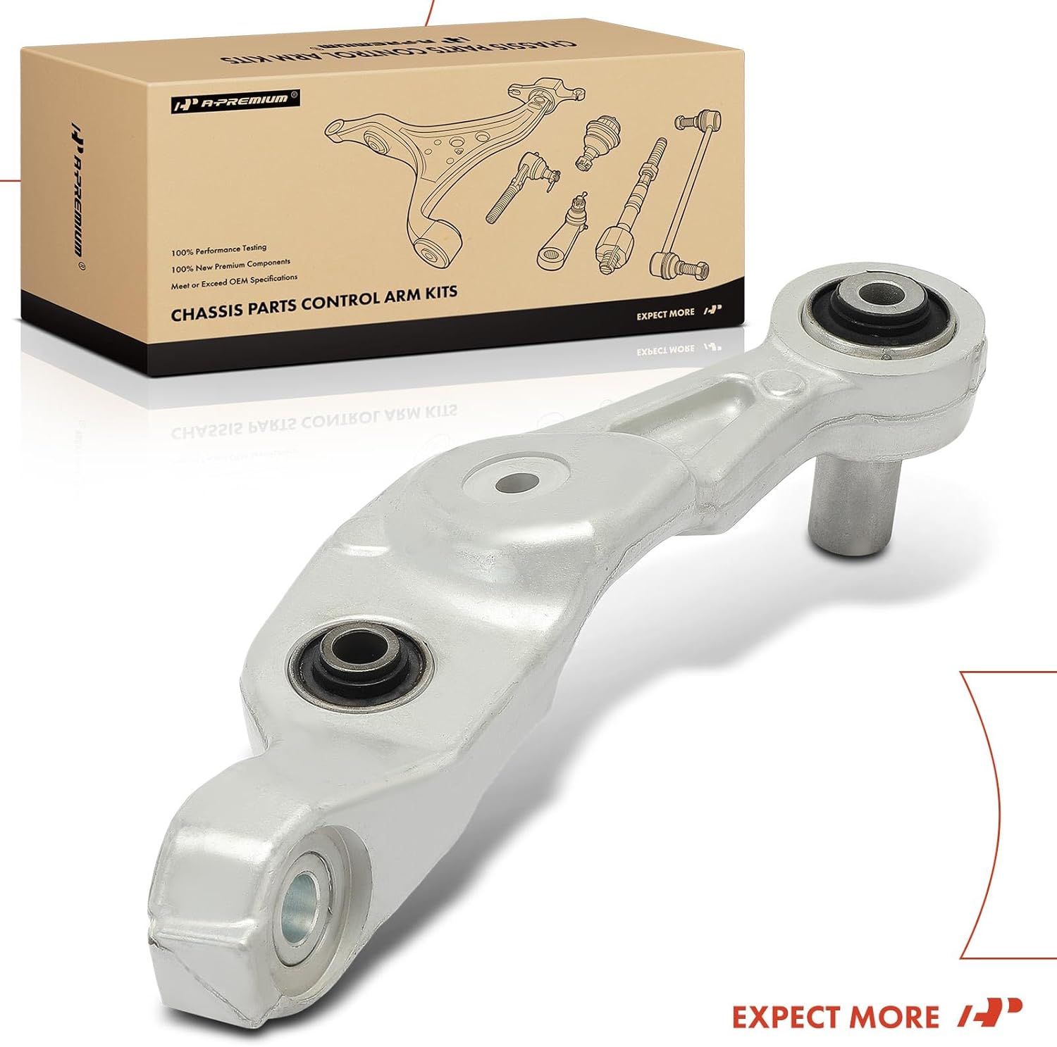 A-Premium Front Right Rearward Lower Control Arm, with Bushing, Compatible with Lexus LS460 2007-2012