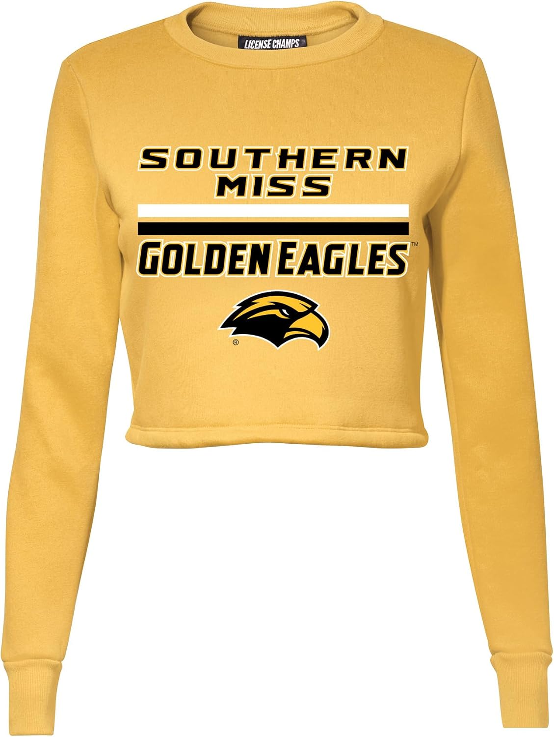 License Champs Women Cropped Sweatshirt | Long Sleeves Pullover Fleece Crop Tops | Official NCAA Game Day Merchandise