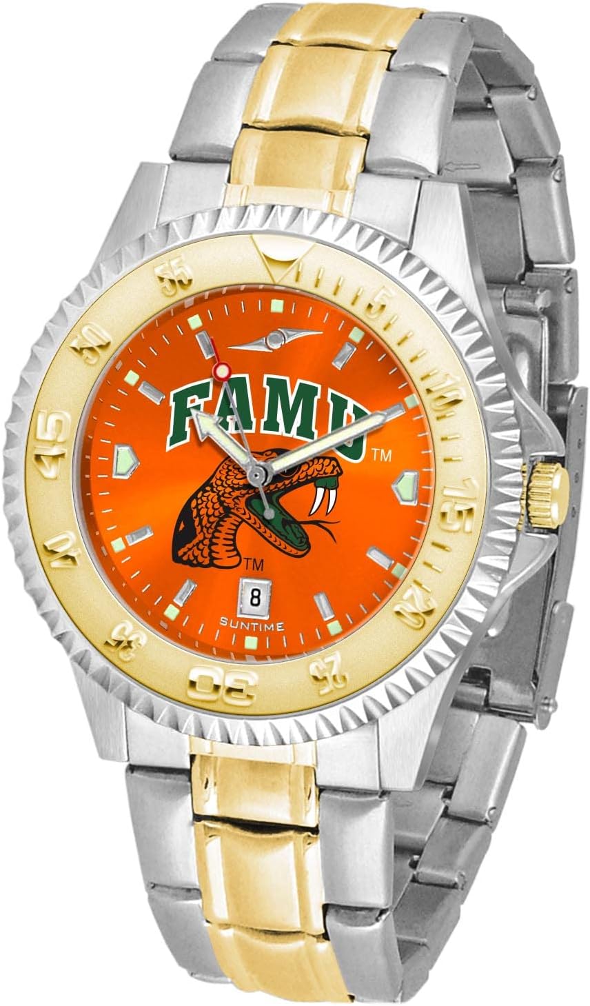 SunTime Florida A&M Rattlers Men's Competitor Steel Watch Two-Tone Gold/Silver with Anochrome Dial