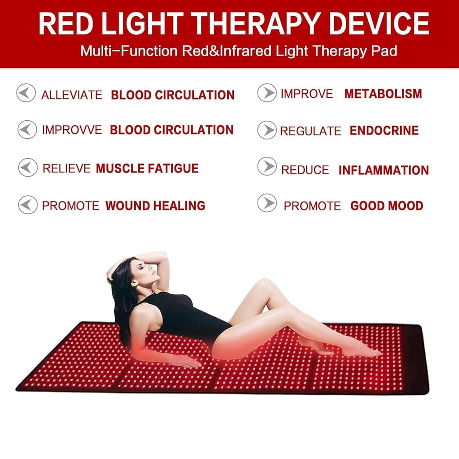Coussinets Et Tapis De Luminothérapie, 960 Appareils De Thérapie Par Lampe Rouge, Lumière Rouge 660 Nm 850 Nm Proche Infrarouge, Pour Soulager La Douleur Du Corps Entier Et La Beauté De La Peau
