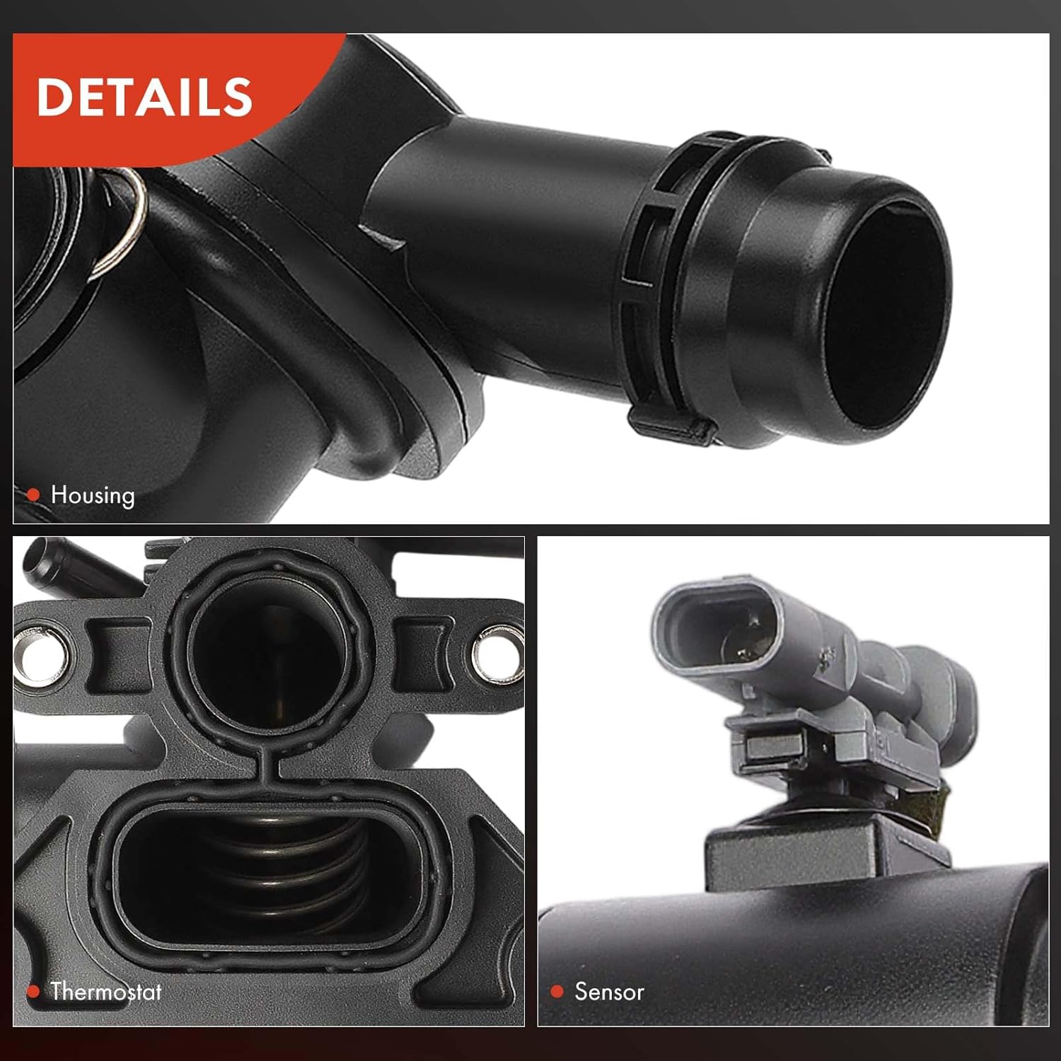 A-Premium Engine Coolant Thermostat Housing Assembly Compatible with Land Rover Range Rover, Discovery Sport, Discovery, Defender 110, Defender 90, Range Rover Evoque, Range Rover Sport Velar