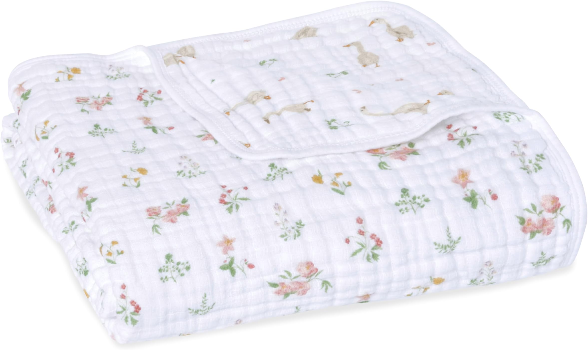 aden + anais Essentials Dream Blanket, Muslin Baby Blankets for Girls & Boys, Ideal Lightweight Newborn Nursery & Crib Blanket, Country Floral