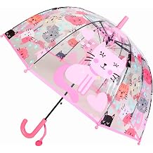 MRTLLOA Kids Clear Bubble Umbrella with an Easy Grip Curved Handle, Safety Transparent Dome Bubble Umbrella for Toddler Boys Girls