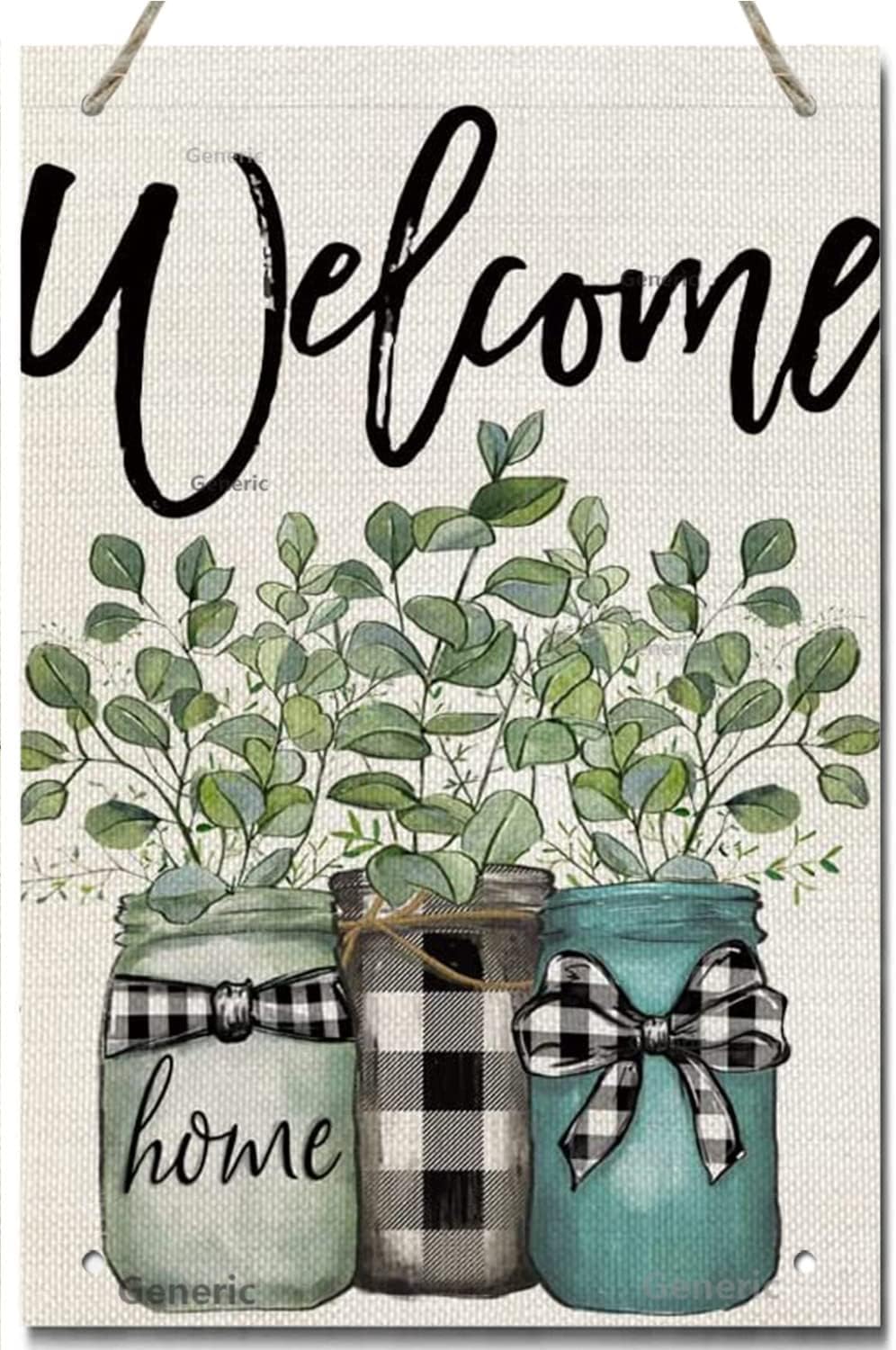 Ahee Wall Art Wood Sign Home Art Floral Mason Jar
