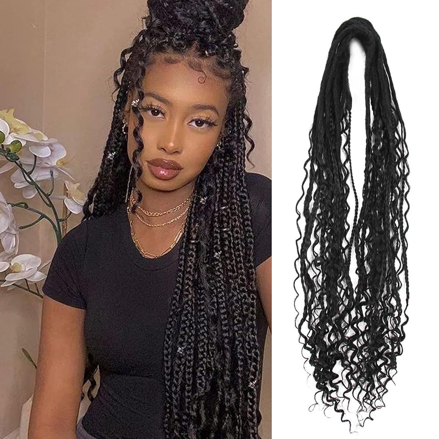 SITYWJLIN Boho Double Ended Dreadlock Extensions, 10