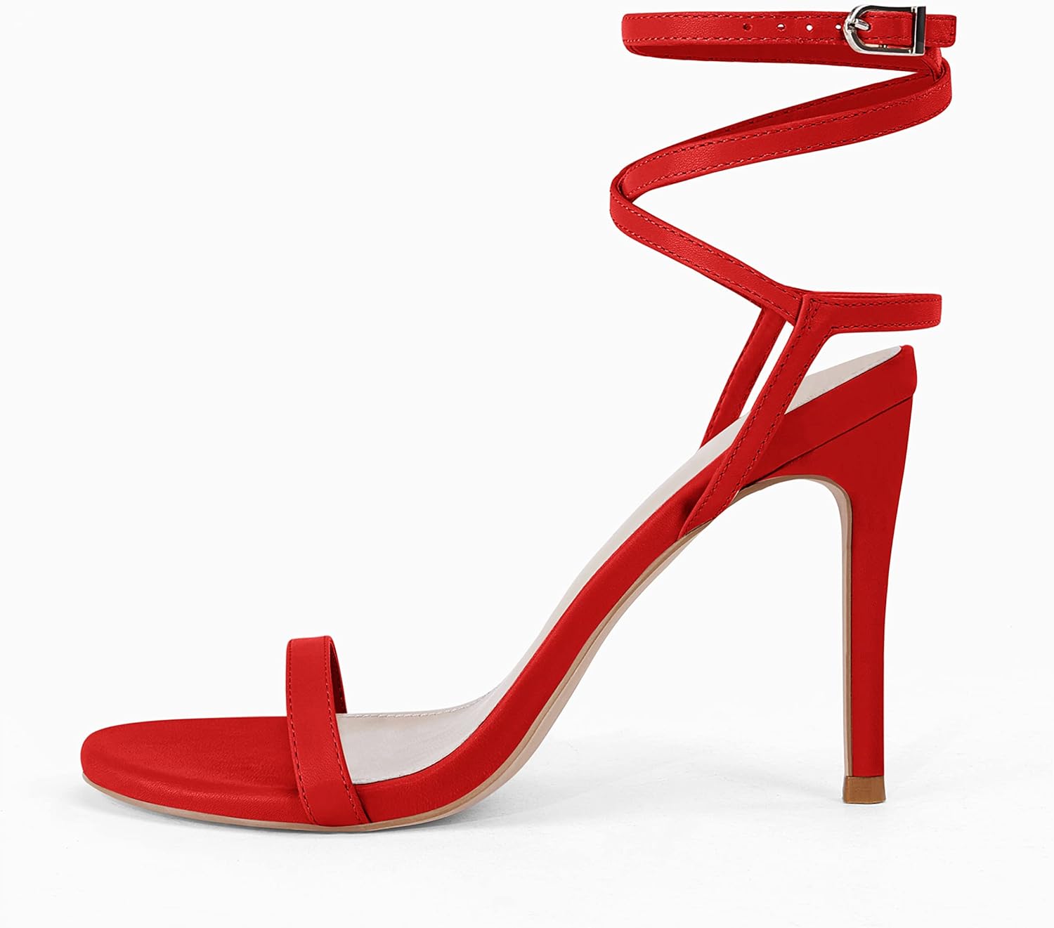 Coutgo Womens Strappy Lace up Heels Sandals Sexy High Heeled Ankle Strap Summer Dress Shoes - Image 3