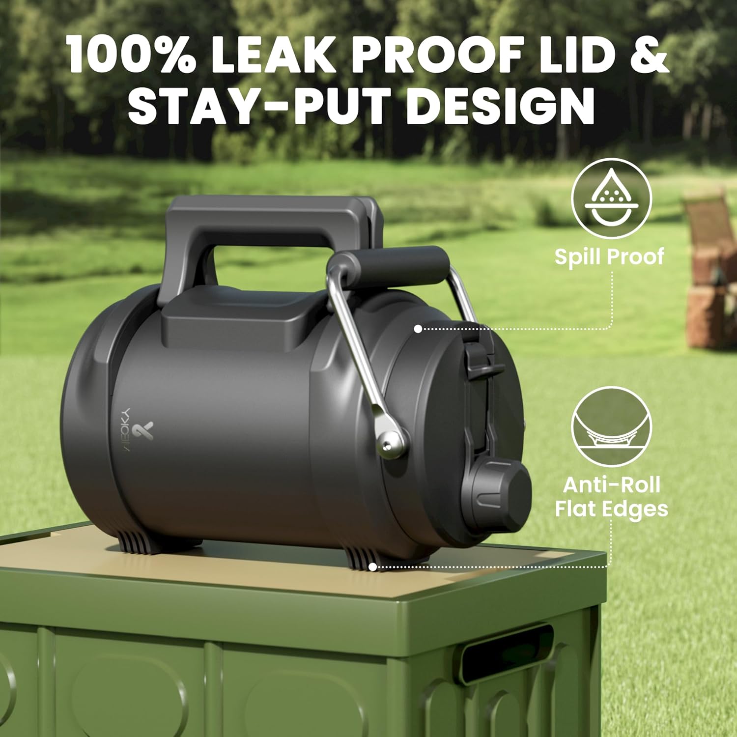 64 oz Insulated Water Bottle for Gym: Meoky Triple Wall Vacuum Stainless Steel Half Gallon Water Jug - Top and Side Handles, 2-in-1 Straw and Spout Lid, Cold for 36 Hrs, Leak Proof for Camping (Night) - Image 5