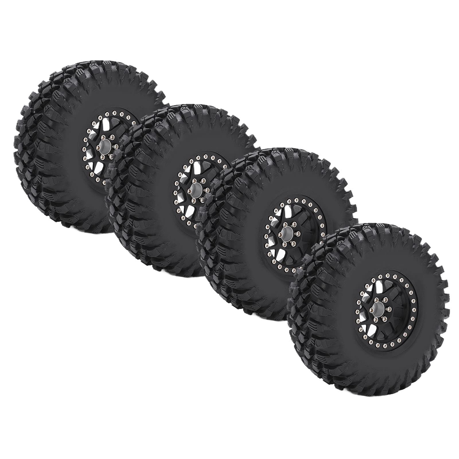 Tire Skin Gomma Alta Adesione per Auto Radiocomandata 110 con Cerchione in Lega di Alluminio – Stabile Resistente e Duraturo per Fuoristrada (Nera)