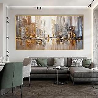 BFKJDS Oversized Wall Art Large Painting Abstract City View Canvas Paint...