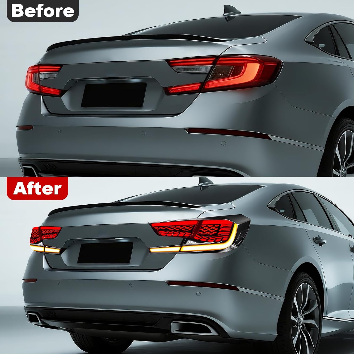 LED Tail Lights fit for 2018-2023 Honda Accord 10th&10.5th 4DR,Rear Lamps w/Dynamic Animation,Sequential Turn Signal
