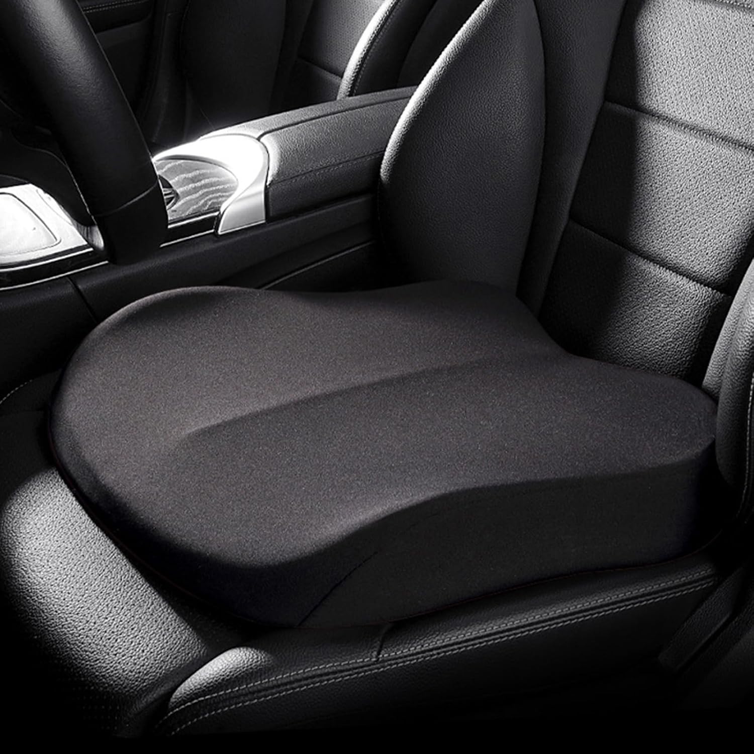 Car Seat Cushion, Universal Adult Car Booster Seat for Driver, Non-Slip Car Seat Cushions to Raise Height 3.9in, Washable Car Seat Booster for Car, Office Chairs, Wheelchair,Black