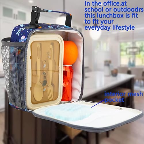 Miniatura 9 de FlowFly Lonchera para niños, bolsa suave aislada, mini hielera para el regreso a clases, kit de bolsa térmica para comidas para niñas, niños, escala